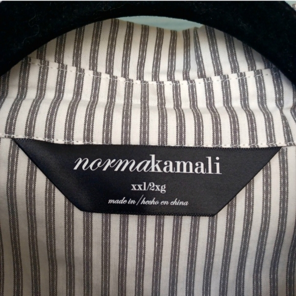 NWT Norma Kamali Vertical Striped Tie Front Shirt Dress - Picture 3 of 10